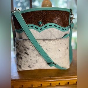 New Myra Bag Western Boho Cowhide Crossbody Cowgirl Leather Purse